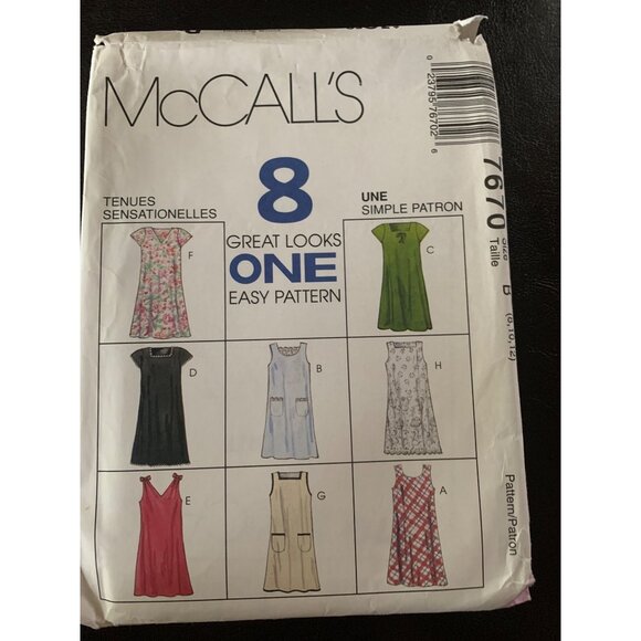 McCall's Misses Dress Sewing Pattern Sz 8 - 10 7670 - Uncut - Picture 1 of 9